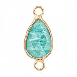Faceted Teardrop Stone Connectors Charms with Double Loops DIY Jewelry Making #SP2045