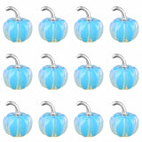 12 PCS Handmade Craved 20mm Gemstone Mini Pumpkin Carving Ornament Figurine for Halloween Home Decoration Craft Gift