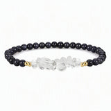 4mm Natural Gemstone Round Bead Stretch Bracelet With Clear Quartz Chip Crystal & Gold Spacers Unisex Healing Stackable Wristband Multi‑Stone Gift #SB3144