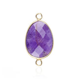 Faceted Teardrop Gemstone Connectors Charms with Double Loops for DIY Jewelry #SP2049