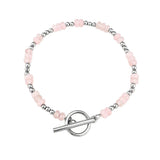 4MM Natural Stone Heishi Disc Bracelet Silver OT Toggle Clasp Dainty Stackable Boho Crystal Beaded Bracelets Women Jewelry #SB3147S
