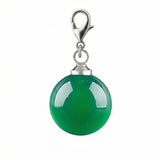 10MM Gemstone Round Ball Pendant Bag Charms for DIY Making Jewelry Silver Lobster Clasp Crystal Sphere Healing Chakra