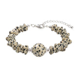 Natural Chip Gemstone Bracelet 10mm Round Focal Bead  Adjustable Chain Healing Crystal Boho Stackable Bracelets for Women #SB3158