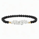 4mm Natural Gemstone Round Bead Stretch Bracelet With Clear Quartz Chip Crystal & Gold Spacers Unisex Healing Stackable Wristband Multi‑Stone Gift #SB3144