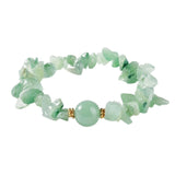 Handmade Natural Irregular Chip Stone Bracelet Elastic 12MM Round Gemstone Bead for Women #SB3160