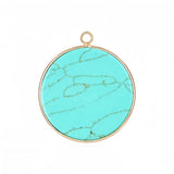 Handcrafted 30mm Natural Gemstone Pendant Necklace | Gold Bezel Healing Crystal Jewelry #SP2060