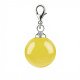 10MM Gemstone Round Ball Pendant Bag Charms for DIY Making Jewelry Silver Lobster Clasp Crystal Sphere Healing Chakra