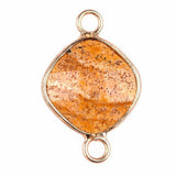 Natural Stone Rhombus Connector Pendant 15mm Faceted Double Loop Links Pocket Healing Reiki Chakra Decor DIY Jewelry Making #SP2051