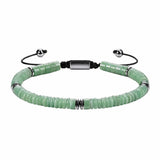 6MM Natural Stone & Hematite Disc Bead Adjustable Bracelet Macrame Slide Closure Unisex Healing Crystal Jewelry Men Women #SB3154