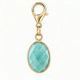 Faceted Oval Gemstone Pendant Charm for Bag Key Natural Crystal DIY Necklace Earring Supply Tag Charms Accessories