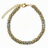 Natural Stone 6mm Disc Bead Gold Plated Bracelet Adjustable Chain Heishi Wheel Bead Gemstone Bracelet for Women #SB3142