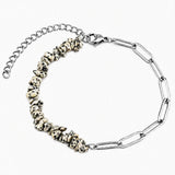 Healing Crystal Chips Stone Paperclip Link Bracelet Dainty Layering Handmade Bracelet Multiple Stone Options #SB3165