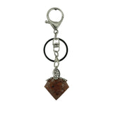Orgone Crystal Faceted Cone Keychain, Sacred Tree of Life Charm, Genuine Stone Chip Resin Amulet Keyring Accessory for Men & Women