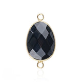 Faceted Teardrop Gemstone Connectors Charms with Double Loops for DIY Jewelry #SP2049