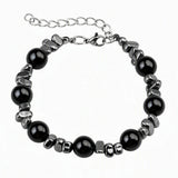 10MM Natural Gemstone & Hematite Adjustable Bracelet with Extension Chain - Unisex Healing Crystal Jewelry Gift for Men Women #SB3153