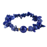Handmade Natural Irregular Chip Stone Bracelet Elastic 10MM Round Gemstone Bead for Women #SB3160