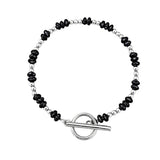 4MM Natural Stone Heishi Disc Bracelet Silver OT Toggle Clasp Dainty Stackable Boho Crystal Beaded Bracelets Women Jewelry #SB3147S