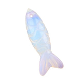 Handmade Craved Sculpted Fish Gemstone Pendant for Making Jewelry 15x40mm Stone Charm