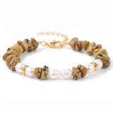 Wholesale Natural Gravel Stone Freshwater Pearl Bracelet Multi Color Crystal Beaded Bracelet Jewelry Gift for Women #SB3136