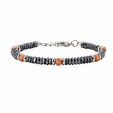 Hematite Heishi Disc Bead Bracelet 4MM Natural Multi‑Color Gemstone Accent Adjustable Unisex Stack Wrist Jewelry #SB3150