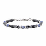 Hematite Heishi Disc Bead Bracelet 4MM Natural Multi‑Color Gemstone Accent Adjustable Unisex Stack Wrist Jewelry #SB3150