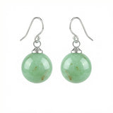 Women Gemstone Balls Drop Earring Healing Chakra Crystal 10MM Beads Dangle Earrings