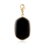 Oval Gemstone Pendants with Gold Lobster Claw  Rectangle Crystal Tag Charms for DIY Making Jewelry #SP2059
