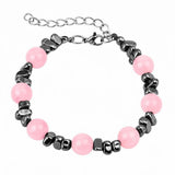 10MM Natural Gemstone & Hematite Adjustable Bracelet with Extension Chain - Unisex Healing Crystal Jewelry Gift for Men Women #SB3153