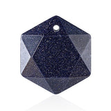 22mm Faceted Hexagon Natural Stone Pendants Healing Crystal Charm for DIY Necklace Jewelry Making Accessories Wholesale