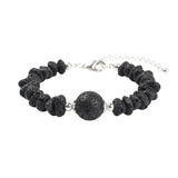 Natural Chip Gemstone Bracelet 10mm Round Focal Bead  Adjustable Chain Healing Crystal Boho Stackable Bracelets for Women #SB3158