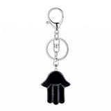 Spiritual Hamsa Hand Key Ring – Natural Stone Healing Amulet KC0671