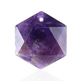 22mm Faceted Hexagon Natural Stone Pendants Healing Crystal Charm for DIY Necklace Jewelry Making Accessories Wholesale