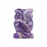 25mm Gemstone Owl Carving | Hand-Polished Crystal Animal Sculpture Home Decor Gift
