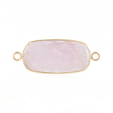 Natural Gemstone Hexagon Pendant Connector for Women | Gold Plated Healing Crystal Jewelry #SP2059