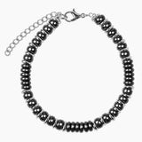 Natural Stone Disc Bead Silver Plated Bracelet Adjustable Chain Heishi Wheel Bead Gemstone Bracelet for Women #SB3142