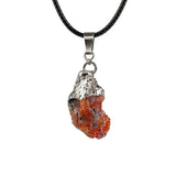 Healing Chakra Crystal Necklace for Women Men  Silver Cap  Irregular Rough Tumbled Stone Pendant Jewelry