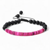 6MM/8MM Matte Black Onyx Bead Braided Bracelet Colorful Shell Heishi Disc Adjustable Woven Bracelets Women Boho Jewelry #M028SB3149