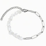 Healing Crystal Chips Stone Paperclip Link Bracelet Dainty Layering Handmade Bracelet Multiple Stone Options #SB3165