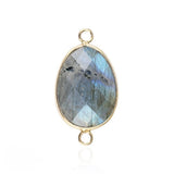Faceted Teardrop Gemstone Connectors Charms with Double Loops for DIY Jewelry #SP2049