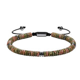 6MM Natural Stone & Hematite Disc Bead Adjustable Bracelet Macrame Slide Closure Unisex Healing Crystal Jewelry Men Women #SB3154
