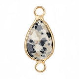 Faceted Teardrop Stone Connectors Charms with Double Loops DIY Jewelry Making #SP2045