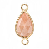 Faceted Teardrop Stone Connectors Charms with Double Loops DIY Jewelry Making #SP2045