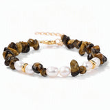 Wholesale Natural Gravel Stone Freshwater Pearl Bracelet Multi Color Crystal Beaded Bracelet Jewelry Gift for Women #SB3136