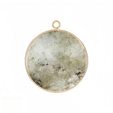Handcrafted 30mm Natural Gemstone Pendant Necklace | Gold Bezel Healing Crystal Jewelry #SP2060