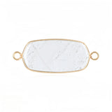 Natural Gemstone Hexagon Pendant Connector for Women | Gold Plated Healing Crystal Jewelry #SP2059