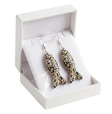 Hand Carved Gemstone Fish Earrings for Women Crystal Dangle Earrings with Hypoallergenic Hooks Healing Stone Jewelry Gift Box