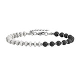 6MM Heishi Disc Spacer Round Bead Lava Stone Essential Oil Diffuser Gemstone Bracelet Silv er Chain Adjustable #SB3145