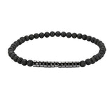 4mm Lava Rock Round Bead Bracelet Natural Stone Flat Disc Bead Stretch Bracelet Boho Crystal Jewelry for Women #SB3156