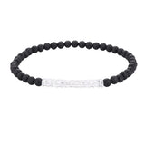 Matte Black Onyx 4mm Round Bead Bracelet Heishi Spacer Stone Bead Unisex Elastic Stackable Healing Crystal Wrist Jewelry #SB3156