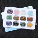 12Pcs Crystal Owl Figurine Set | Hand-Carved Gemstone Owl Collection Gift Box